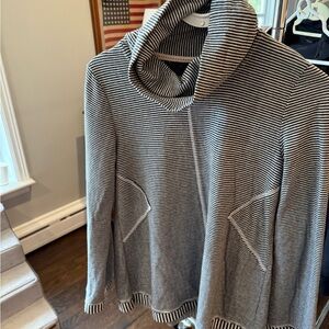 Striped Black and White Hooded Sweater